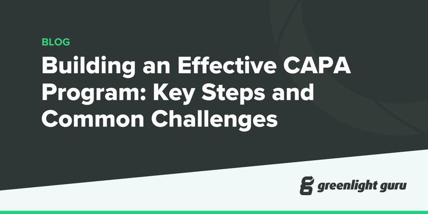 Building an Effective CAPA Program: Key Steps and Common Challenges