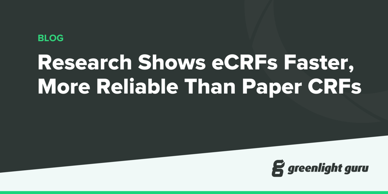 Research shows eCRFs faster, more reliable than paper CRFs - new