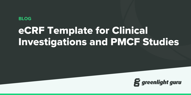 eCRF Template for Clinical Investigations and PMCF Studies (new)