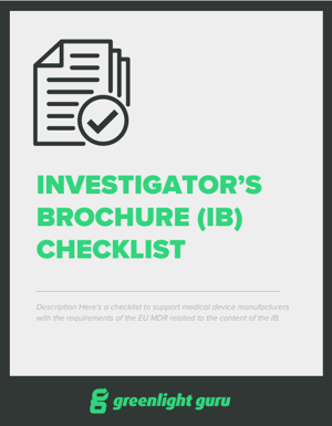 Investigator's Brochure Checklist