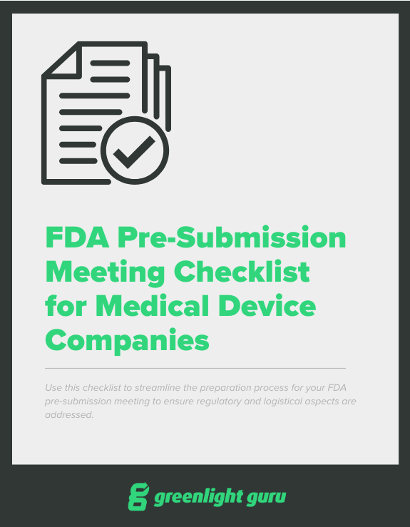 FDA Pre-Submission Meeting Checklist for Medical Device Companies - slide-in cover