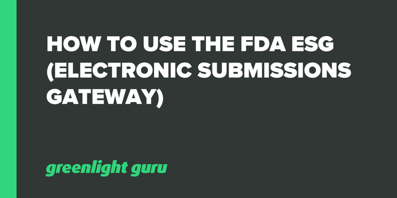 How to Use the FDA ESG (Electronic Submissions Gateway)