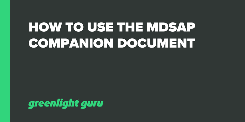 How to Use the MDSAP Companion Document