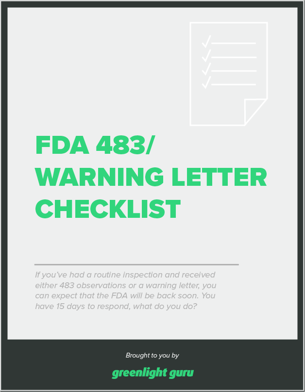 FDA 483 Warning Letter Checklist - Free Download