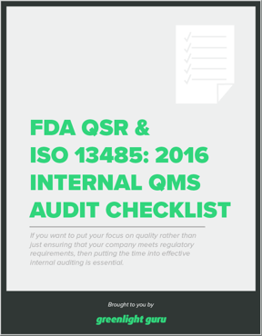 FDA QSR & ISO 13485: 2016 Internal QMS Audit Checklist - Free Download