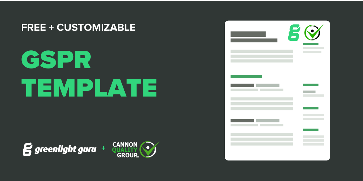 GSPR Template | Greenlight Guru + CQG